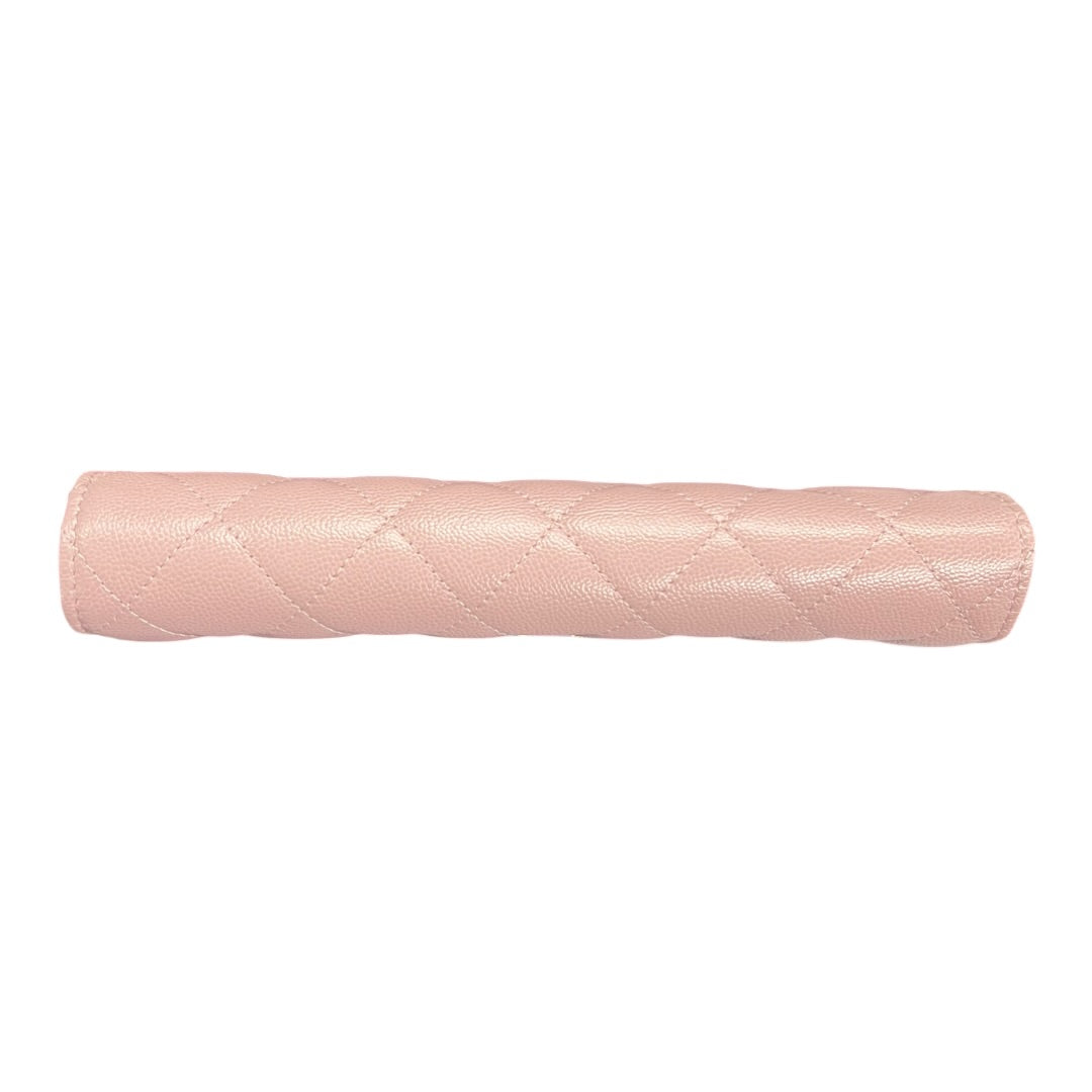 CHANEL Caviar Classic Long Flap Wallet Pink Gold Hardware CH2140