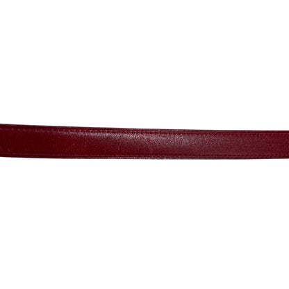 HERMES Leather Mini Constance Reversible H Belt Black Red Gold Hardware HE450