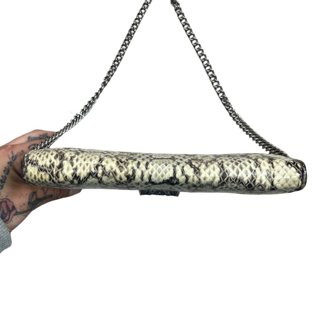 GUCCI Python Print Leather Dionysus Chain Wallet Crossbody Natural Silver Hardware Gu587