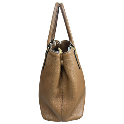 PRADA Vitello Daino Leather 2Way Tote Shoulder Bag Caramel Gold Hardware PR181