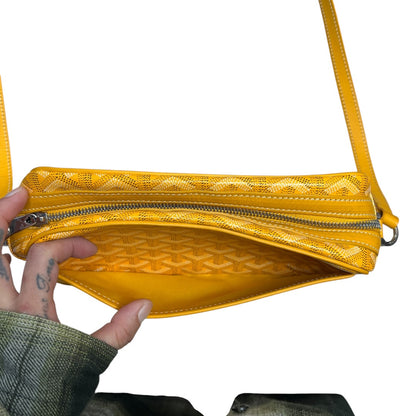 GOYARD Goyardine Cap Vert PM Crossbody Yellow Silver Hardware GO12