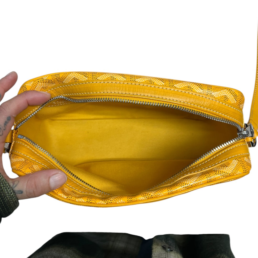 GOYARD Goyardine Cap Vert PM Crossbody Yellow Silver Hardware GO12
