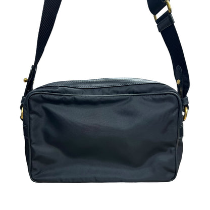 PRADA Tessuto Nylon Camera Shoulder Bag Black Gold Hardware PR188