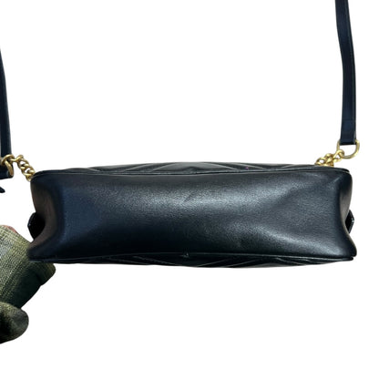 GUCCI Matelassé GG Marmont Small Camera Bag Black Gold Hardware Gu584