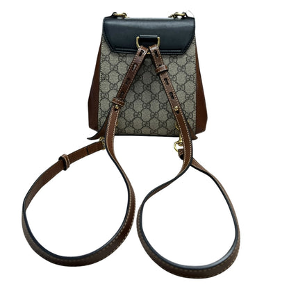 GUCCI GG Supreme Padlock Small Shoulder Bag Beige Brown Gold Hardware Gu581