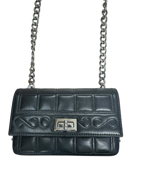 CHANEL Lambskin Square Quilted Mademoiselle Mini Flap Black Silver Hardware CH2145