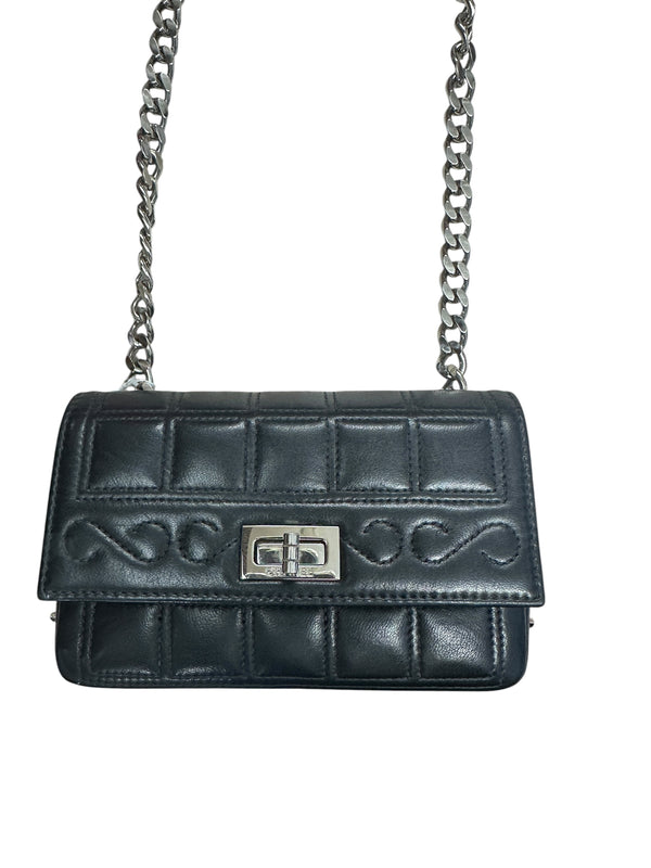 CHANEL Lambskin Square Quilted Mademoiselle Mini Flap Black Silver Hardware CH2145