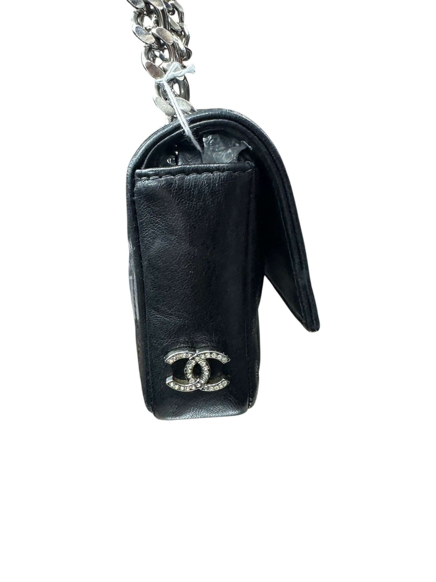 CHANEL Lambskin Square Quilted Mademoiselle Mini Flap Black Silver Hardware CH2145