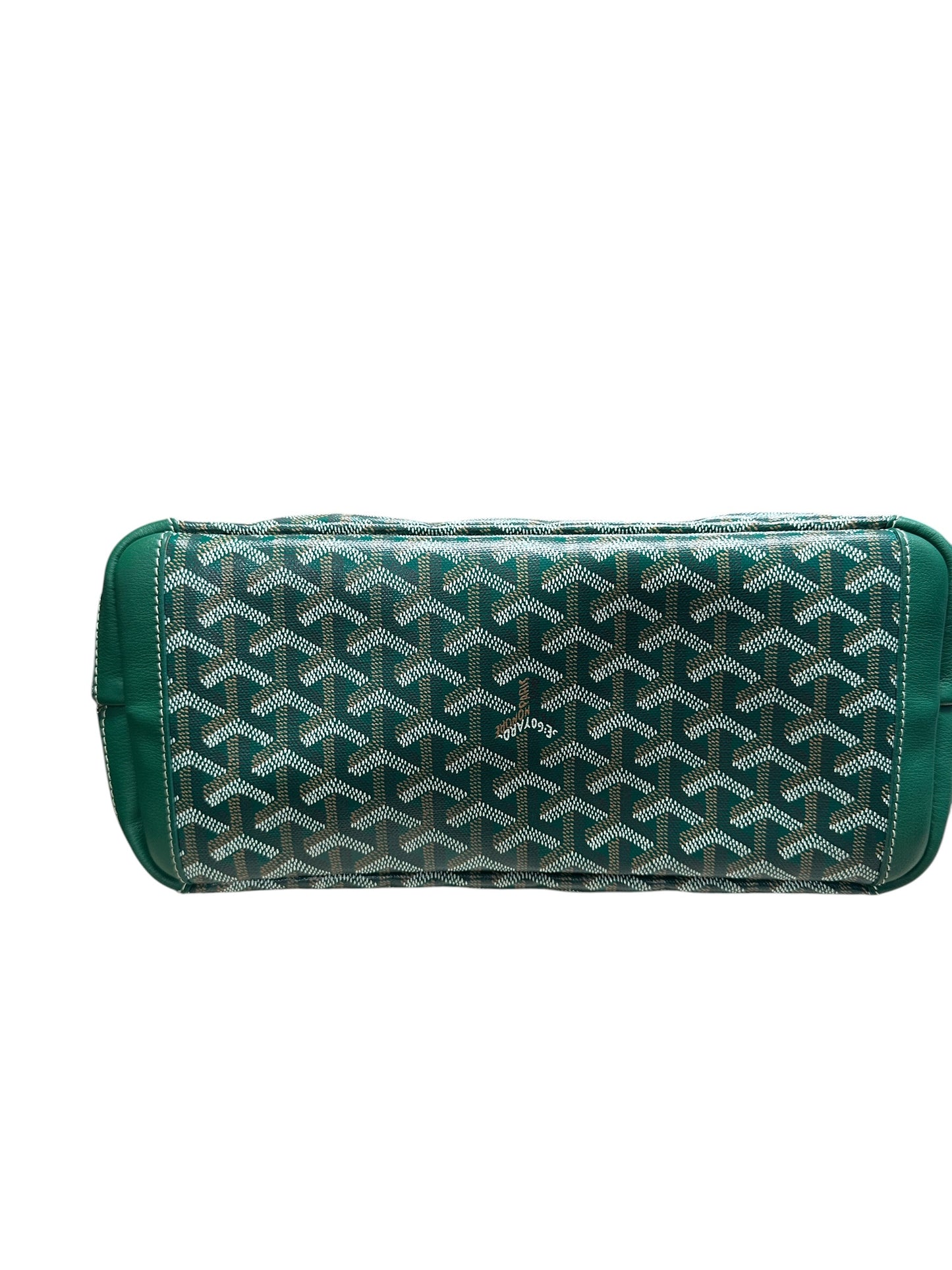 GOYARD Goyardine Artois MM Tote Bag Green Silver Hardware GO14
