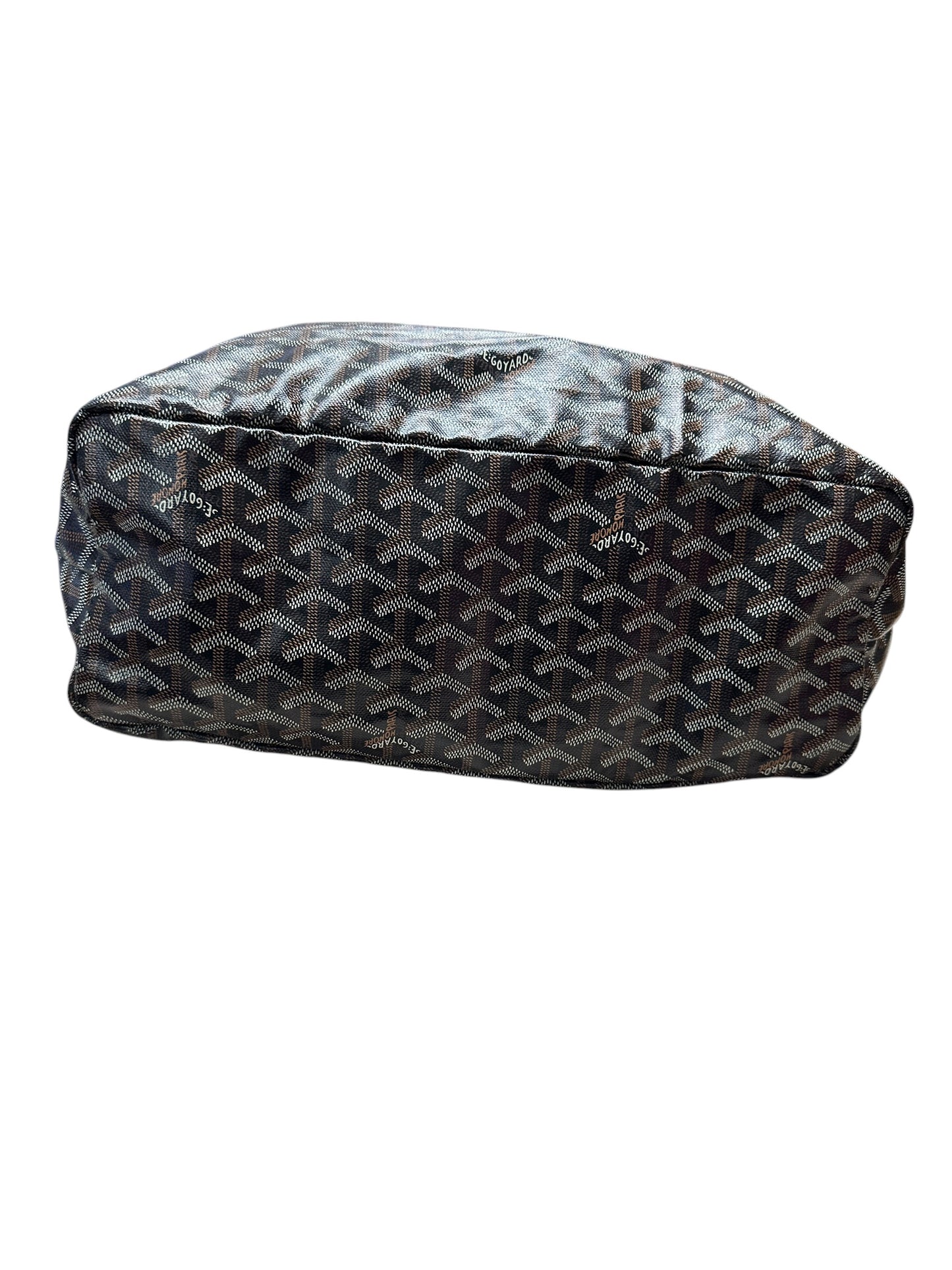 GOYARD Goyardine Saint Louis PM Custom Painted Tote Bag Black GO15