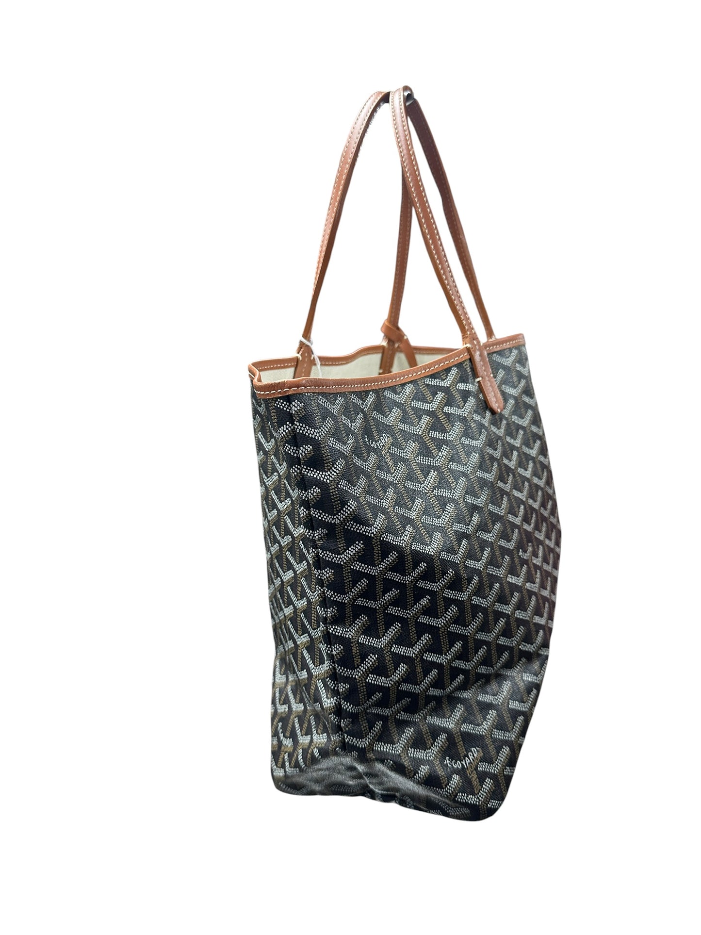 GOYARD Goyardine Saint Louis PM Tote Bag with Pouch Black GO16