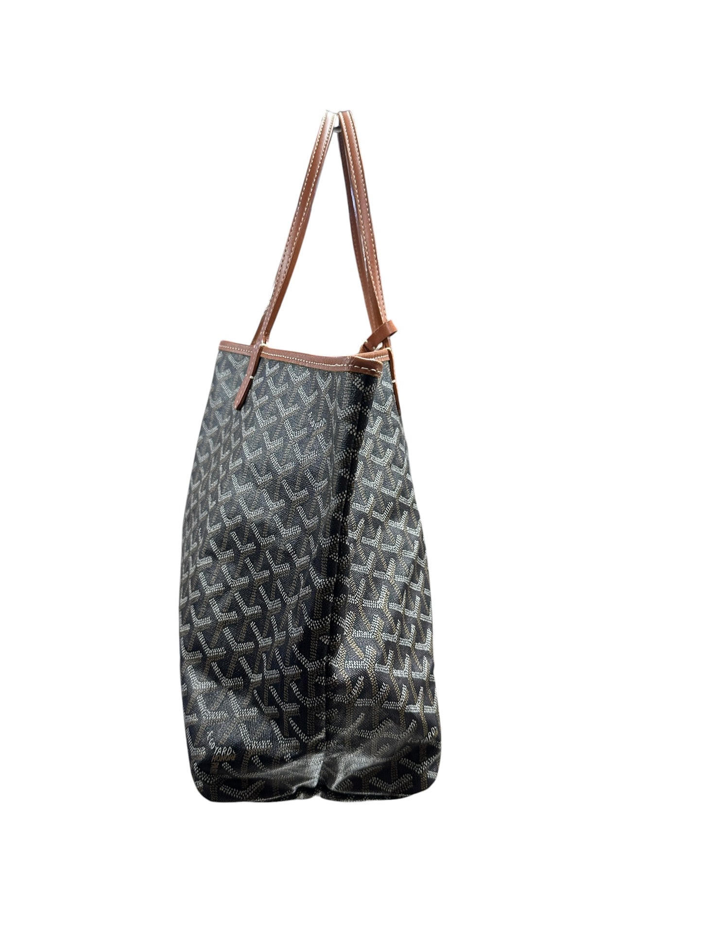 GOYARD Goyardine Saint Louis PM Tote Bag with Pouch Black GO16
