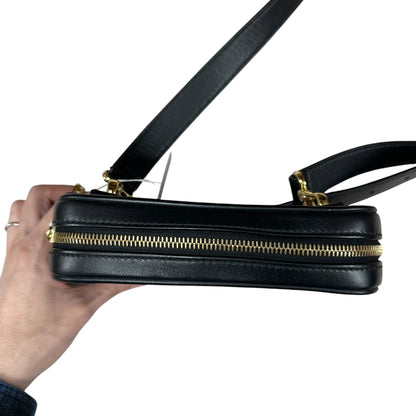 FENDI x VERSACE FENDACE Smooth Leather Camera Crossbody Bag Black Gold Hardware FE379
