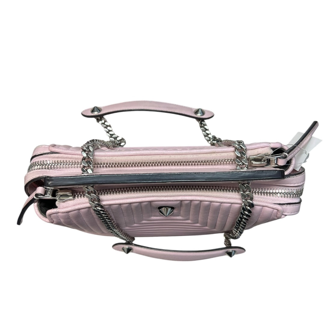 FENDI Leather Dotcom Click Chain Shoulder Bag Pink Silver Hardware FE300