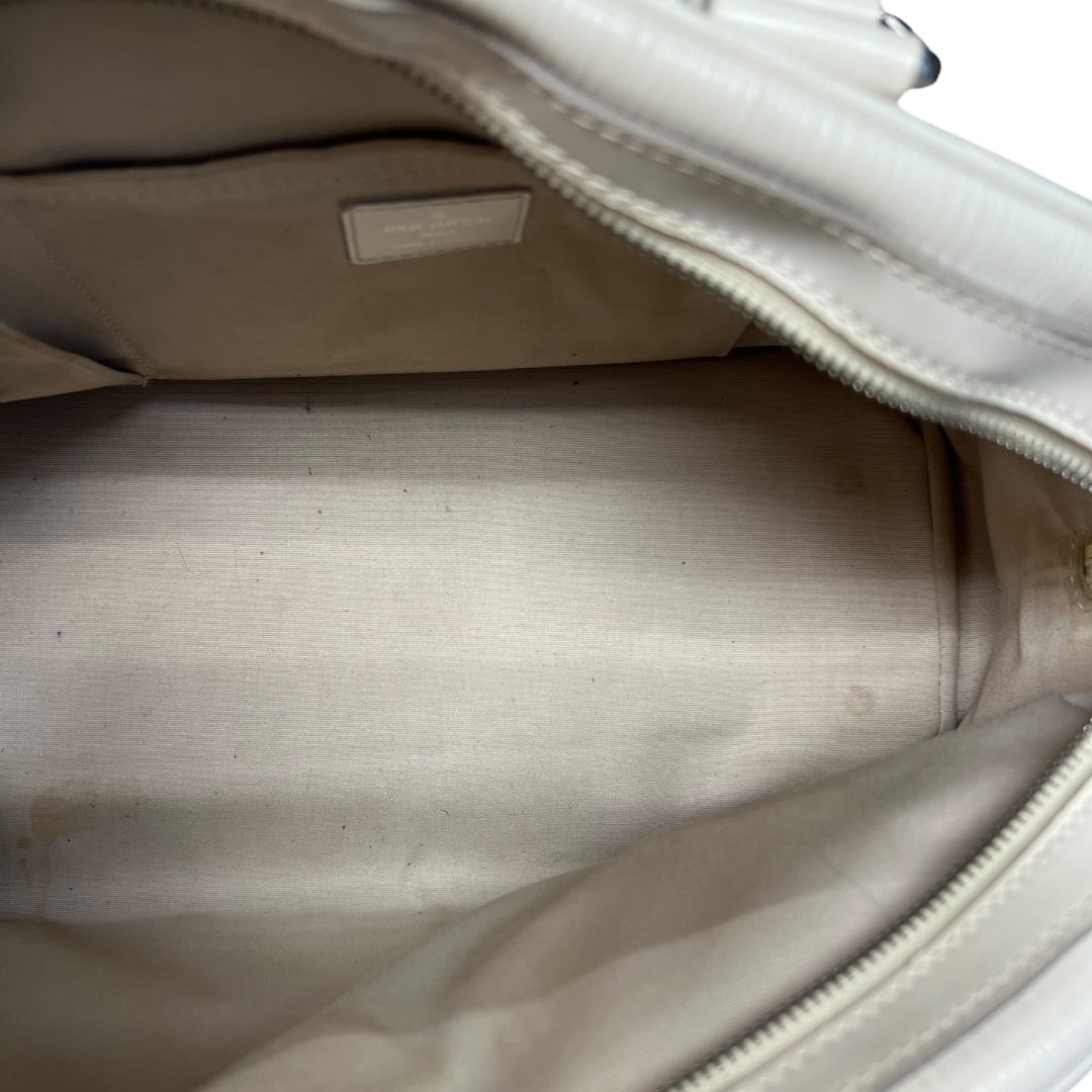 LOUIS VUITTON Epi Leather Montaigne GM Bowling Bag White Gold Hardware LO521