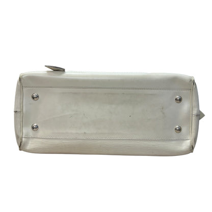 LOUIS VUITTON Epi Leather Montaigne GM Bowling Bag White Gold Hardware LO521
