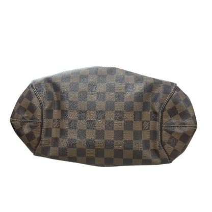 LOUIS VUITTON Damier Ebene Sistina PM Shoulder Bag Brown Gold Hardware LO1377