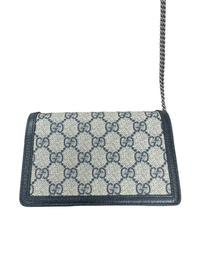 GUCCI GG Supreme Dionysus Super Mini Bag Beige Blue Silver Hardware GU607