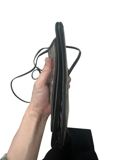 GOYARD Goyardine Plumet Crossbody Bag Black Silver Hardware GO18
