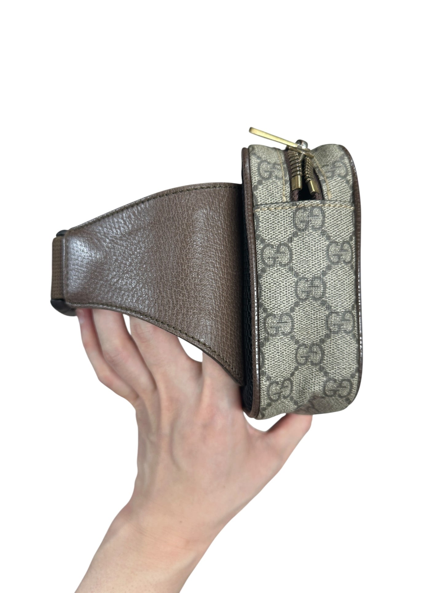 GUCCI GG Supreme Ophidia Belt Bag Brown Gold Hardware GU610
