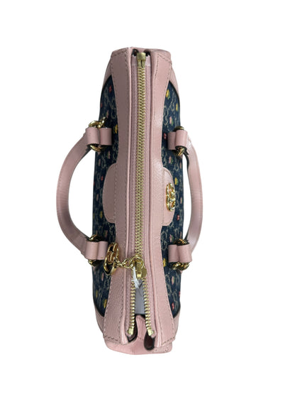 GUCCI GG Denim Ophidia Small Tote Bag Blue Pink Gold Hardware GU611