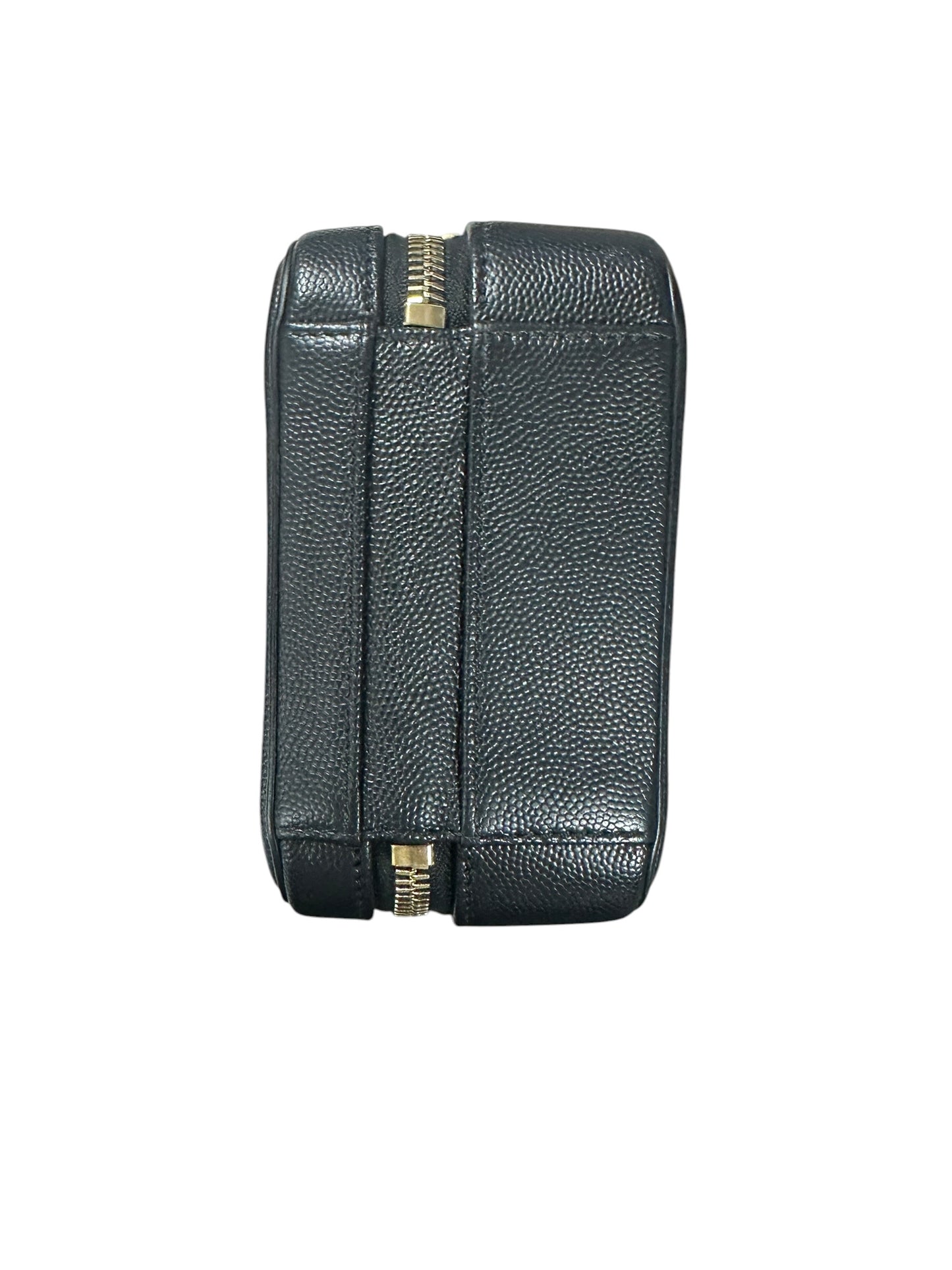 CHANEL Caviar CC Filigree 14 Vertical Vanity 2WAY Black Gold Hardware CH2153