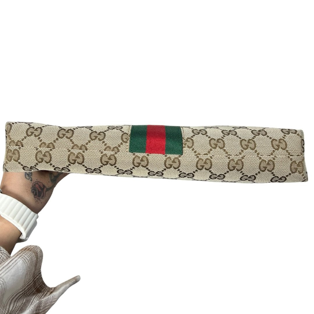 GUCCI GG Canvas GG Canvas Web Crossbody Bag Shoulder Bag Beige, Brown, Red, Green, Black Gold Hardware Gu619
