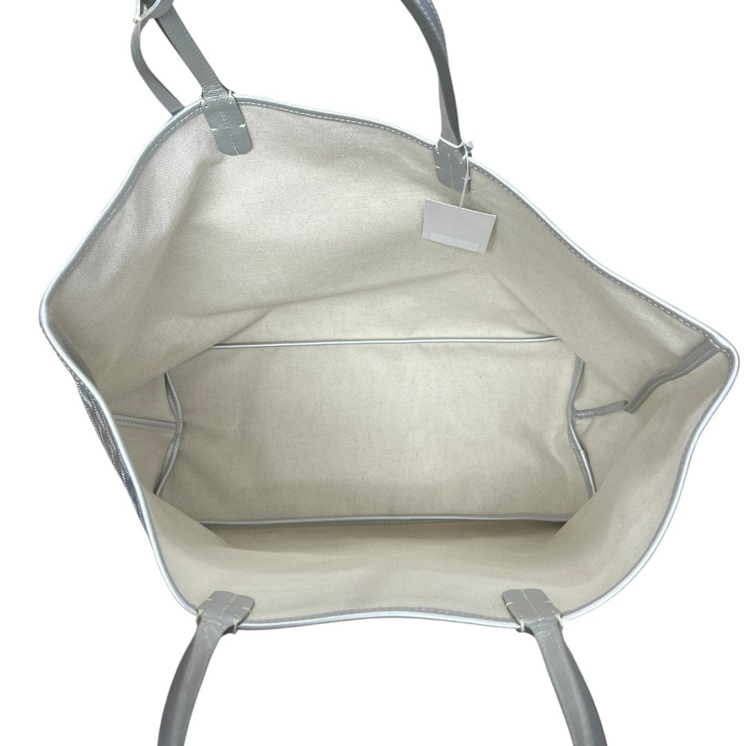 GOYARD Goyardine Canvas St. Louis GM Tote Silver Silver Hardware GO19