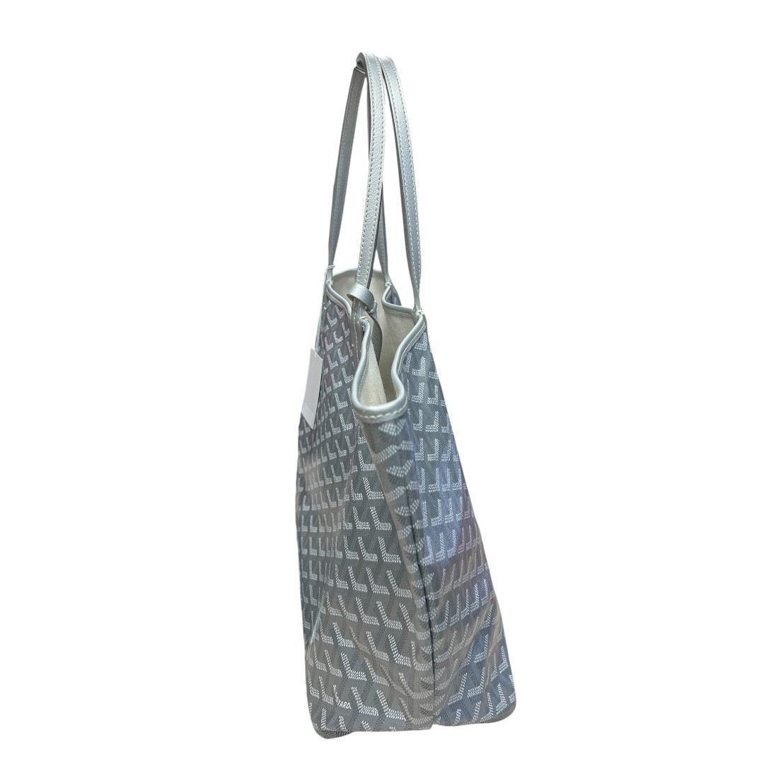 GOYARD Goyardine Canvas St. Louis GM Tote Silver Silver Hardware GO19