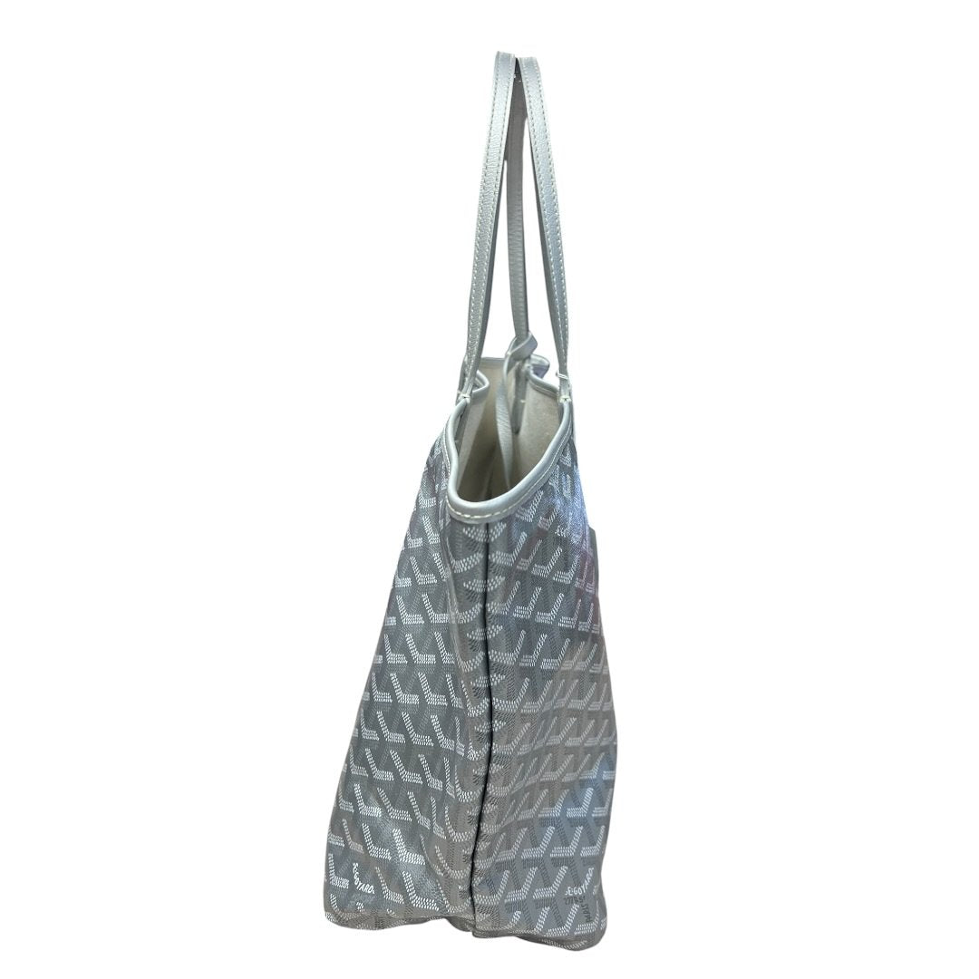 GOYARD Goyardine Canvas St. Louis GM Tote Silver Silver Hardware GO19