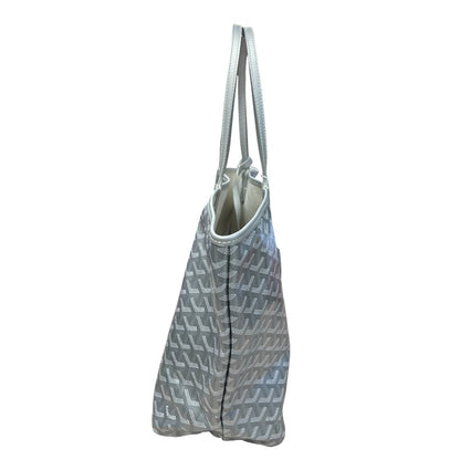 GOYARD Goyardine Canvas St. Louis GM Tote Silver Silver Hardware GO19