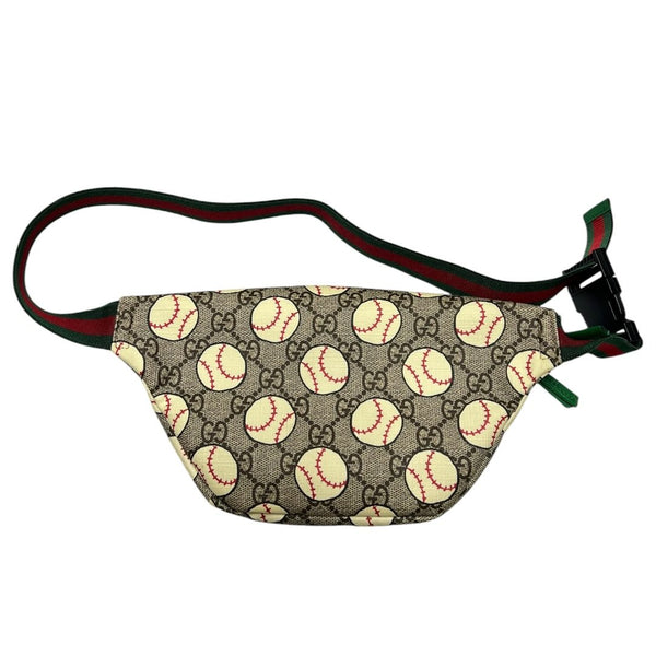 GUCCI GG Supreme Canvas GG Supreme Baseball Print Belt Bag Fanny Pack / Belt Bag Beige, Brown, Cream, Green, Red Silver-tone Hardware GU624