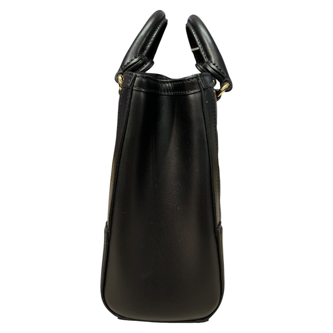 GUCCI Matelassé Leather GG Matelassé Mini Top Handle Bag Black Gold Hardware GU623