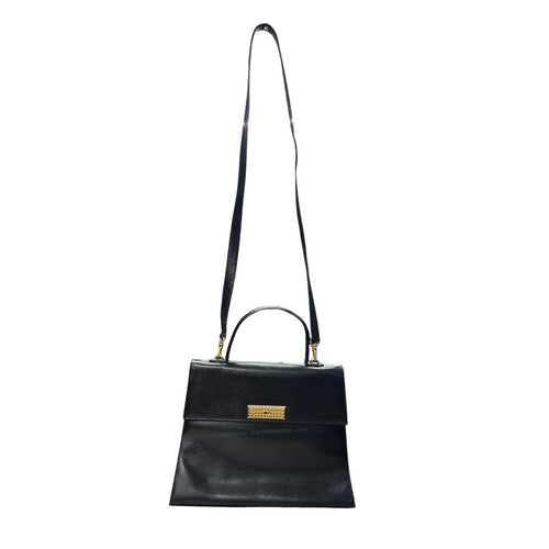 UNKNOWN Textured Leather UNKNOWN Handbag Black Gold Hardware Ch2156