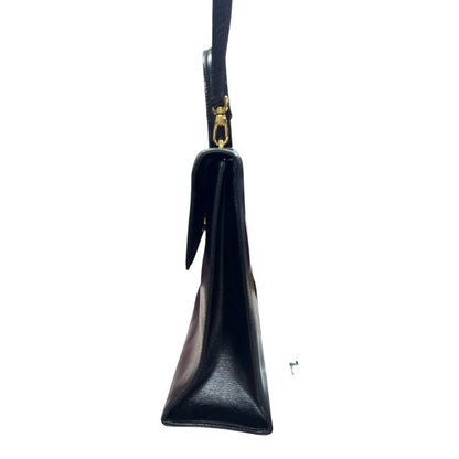 UNKNOWN Textured Leather UNKNOWN Handbag Black Gold Hardware Ch2156