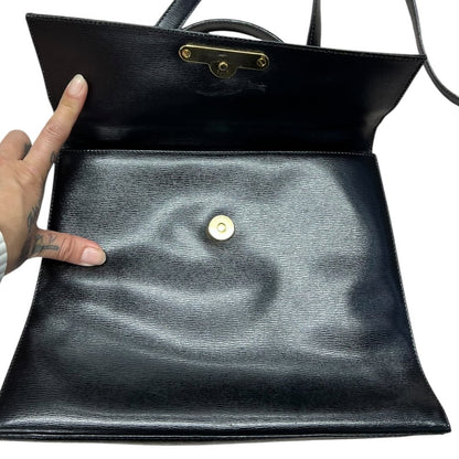 UNKNOWN Textured Leather UNKNOWN Handbag Black Gold Hardware Ch2156