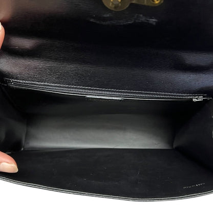 UNKNOWN Textured Leather UNKNOWN Handbag Black Gold Hardware Ch2156