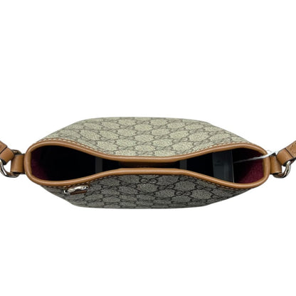 GUCCI GG Supreme Mini Shoulder Bag Beige, Brown Silver Hardware GU626
