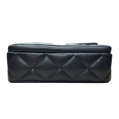CHANEL Caviar Mini Flap Bag Shoulder Bag Black Gold Hardware CH2167