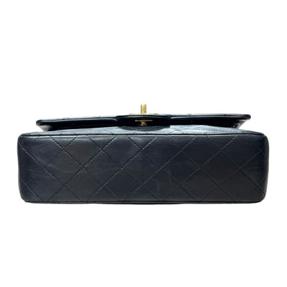 CHANEL Lambskin Classic Flap Bag Shoulder Bag Black with Burgundy Lining Gold Hardware CH2166