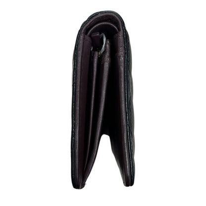 CHANEL Caviar Leather Classic Flap Long Wallet Black (exterior), Burgundy (interior) Gold Hardware CH2165