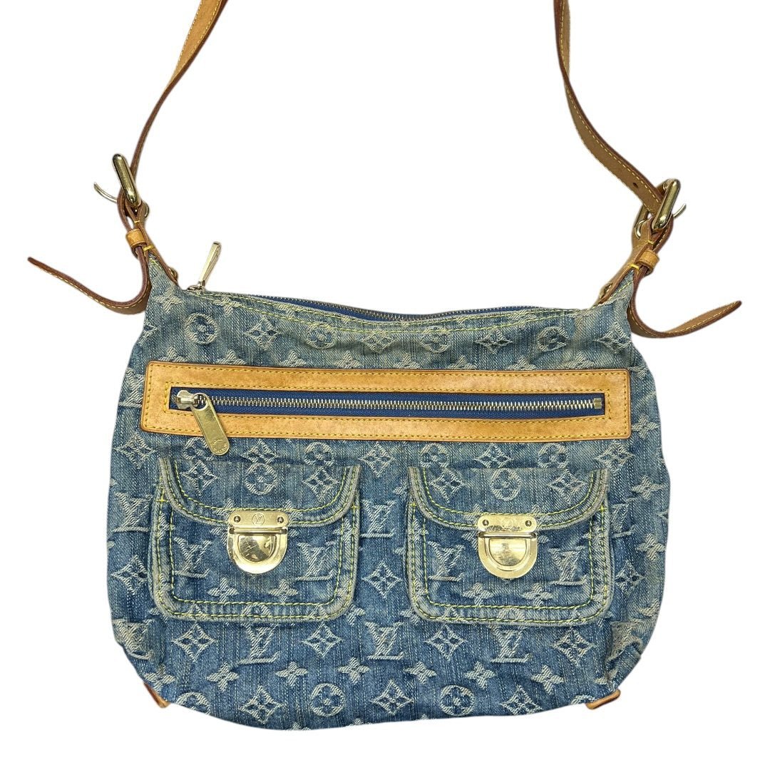 LOUIS VUITTON Monogram Denim Monogram Denim Daily Bag Shoulder Bag Blue, Tan, Yellow Gold Hardware LO2369