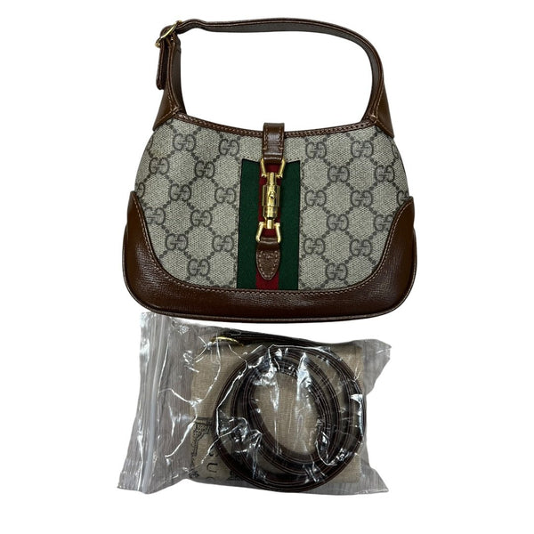 GUCCI GG Supreme Canvas Jackie 1961 Mini Hobo Bag Shoulder Bag Beige, Brown, Green, Red Gold Hardware Gu644