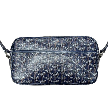 GOYARD Goyardine Canvas Camera Bag Crossbody Bag Navy Blue Silver Hardware G022
