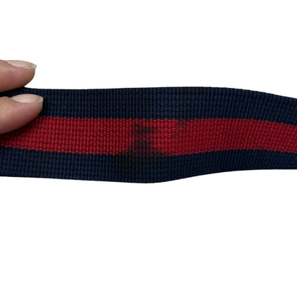 GUCCI GG Supreme Canvas GG Supreme Messenger Bag Shoulder Bag Grey/Black with Red and Blue Strap Silver Hardware Gu634
