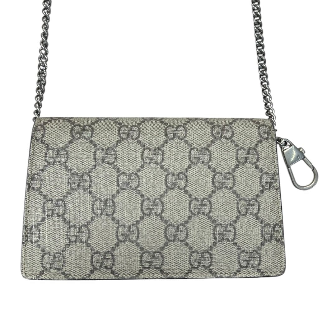 GUCCI GG Supreme Canvas Dionysus Super Mini Bag Mini Bag Beige/Ebony (GG Supreme) with Taupe Silver Hardware Gu652
