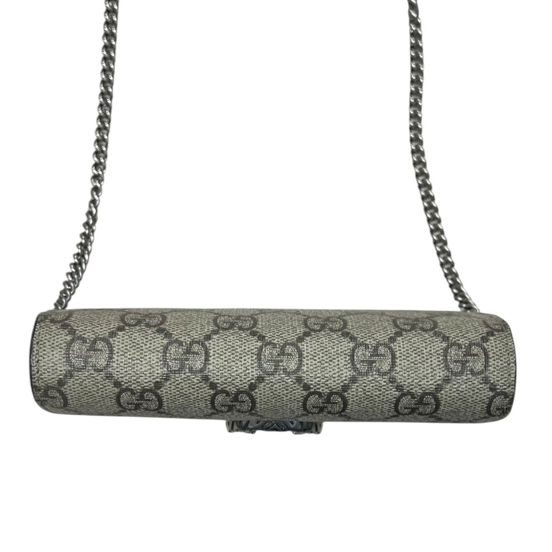 GUCCI GG Supreme Canvas Dionysus Super Mini Bag Mini Bag Beige/Ebony (GG Supreme) with Taupe Silver Hardware Gu652