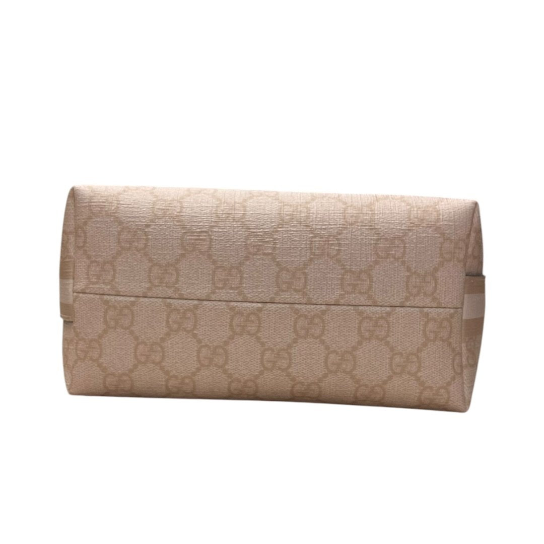 GUCCI GG Supreme Canvas Ophidia GG Supreme Mini Pouch Pink Gold Hardware GU633