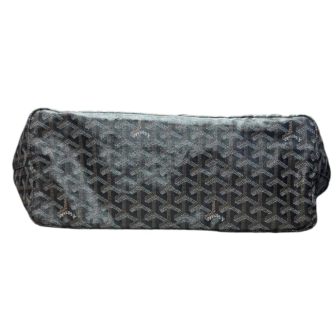 GOYARD Goyardine Canvas Saint Louis GM Tote Bag Black (Multi-color Monogram, Personalized) Silver Hardware G021