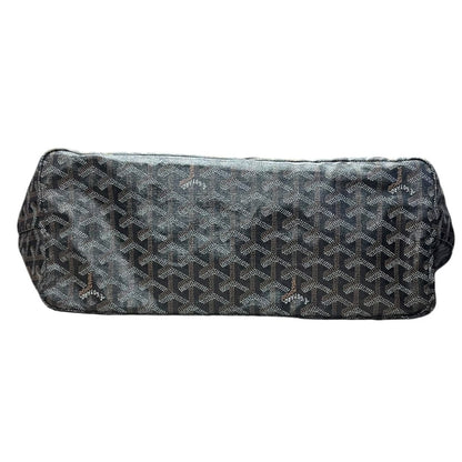 GOYARD Goyardine Canvas Saint Louis GM Tote Bag Black (Multi-color Monogram, Personalized) Silver Hardware G021